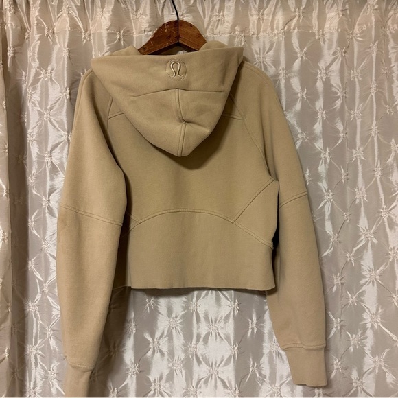 Lululemon Scuba Oversized 1/2 Zip Hoodie Sweatshirt Cropped Trench Tan - Picture 6 of 11
